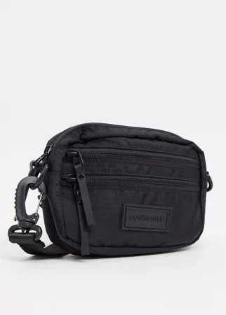Черная сумка через плечо с двойной молнией Consigned-Черный цвет
