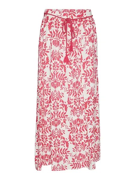 Длинная юбка Vero Moda, цвет pink/weiß