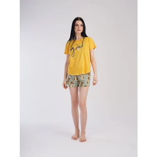 Пижама  Vienetta, размер 48, желтый