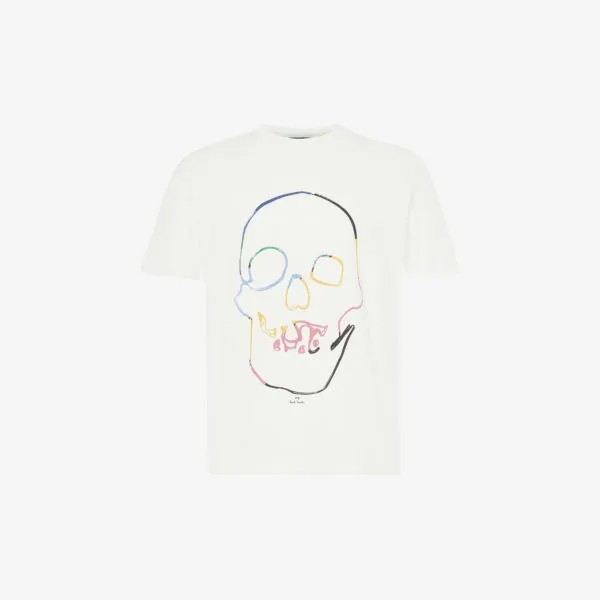 Футболка из хлопкового джерси с графическим принтом big skull Ps By Paul Smith, белый