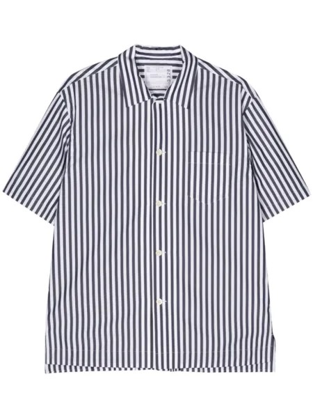 Sacai поплиновая рубашка в полоску, синий