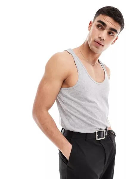 Светло-серая майка ASOS