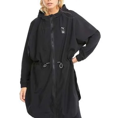 Puma Train First Mile Full Zip Poncho Jacket Womens Black Casual Athletic Outerw