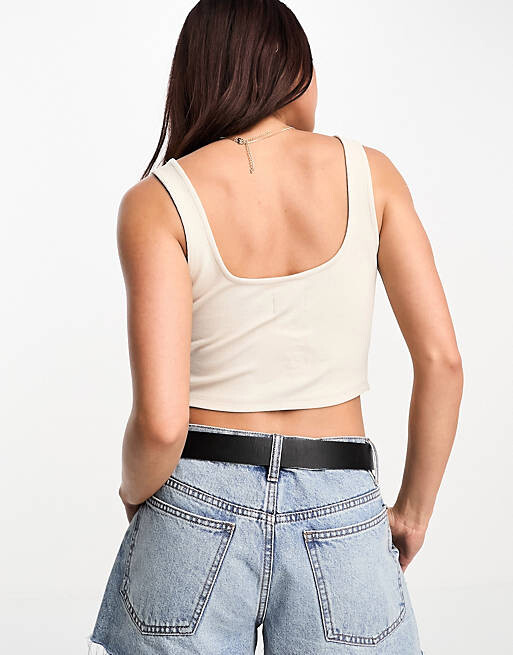 Белый жилет с разрезом спереди ASOS DESIGN