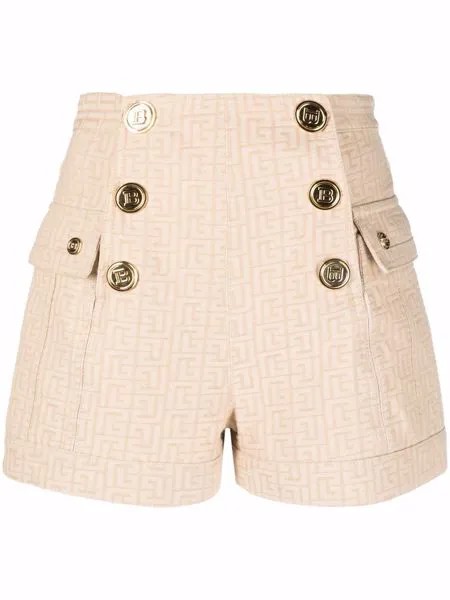 Balmain жаккардовые шорты с монограммой