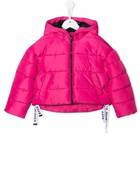 MSGM Kids пуховик с капюшоном