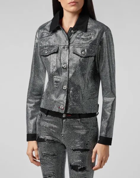 Джинсовая куртка Кристалл Philipp Plein, черный