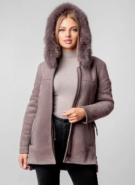 Дубленка женская Rushelly 58545 бежевая 50 RU