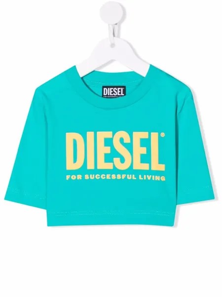 Diesel Kids укороченная футболка с логотипом