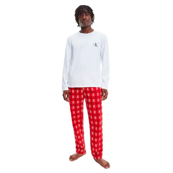 Пижамные брюки Calvin Klein Long Sleeve Set, белый