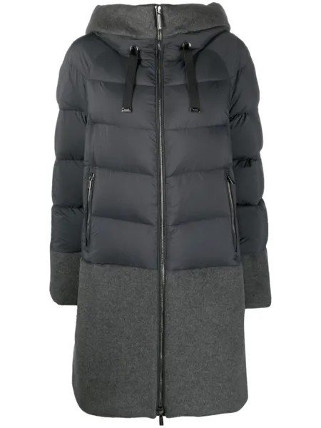 Moorer zip-up padded coat, синий