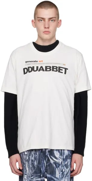 Кремового цвета футболка с искусственным интеллектом Doublet