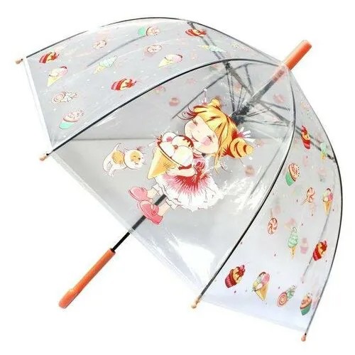 Зонт детский Лакомка прозрачный, 45 см, полуавтомат Mary Poppins 53732