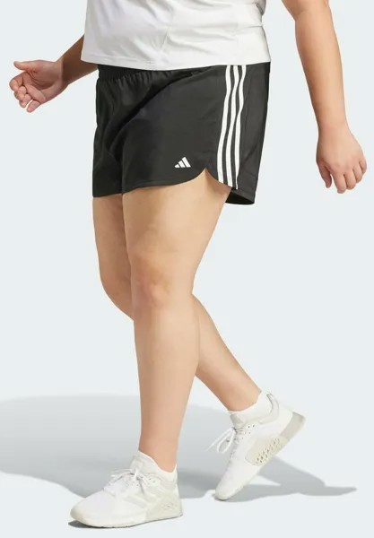 Спортивные шорты PACER TRAINING 3-STRIPES PLUS SIZE adidas Performance, цвет black white