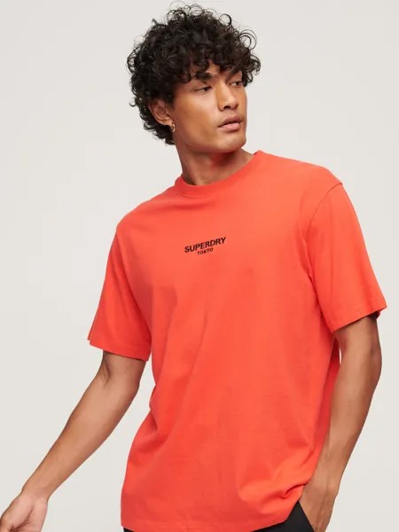 Свободная футболка Superdry Luxury Sport, цвет Красный закат