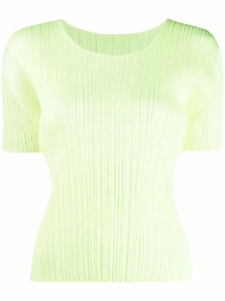 Pleats Please Issey Miyake плиссированная блузка с короткими рукавами