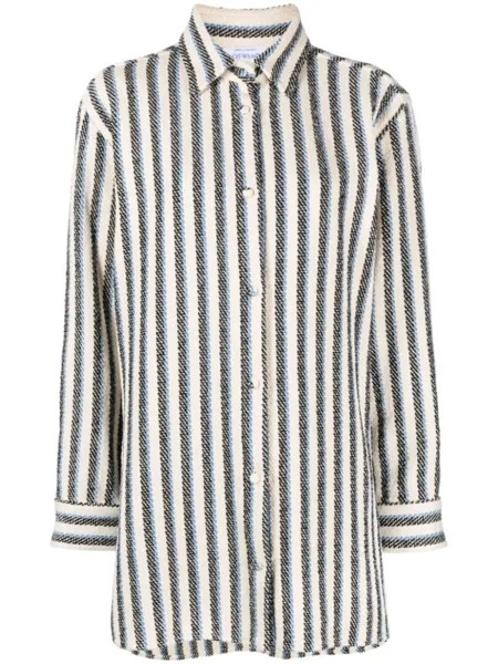 Off-White рубашка с вышивкой Arrows, нейтральный цвет