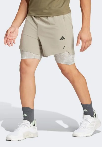 Спортивные шорты WORKOUT 2IN1  adidas Performance, серебро