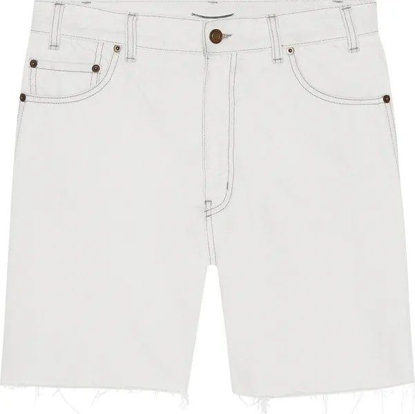 Шорты Saint Laurent Raw Edge Baggy Denim Shorts 'Grey/Off White', серый