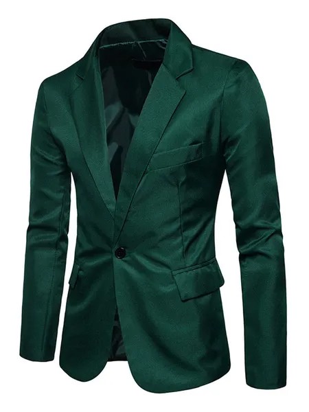 Milanoo Blazers & Jackets Men\\'s Casual Suits Business Casual Green khaki Attractive Men\\'s Casual
