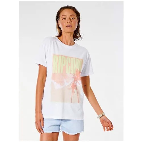 Футболка Rip Curl TWIN FIN O/S POSTER TEE, цвет 1000 WHITE, размер 2XS