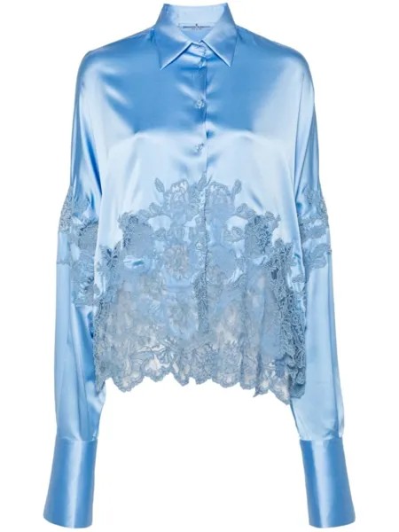 Ermanno Scervino рубашка с кружевом, синий