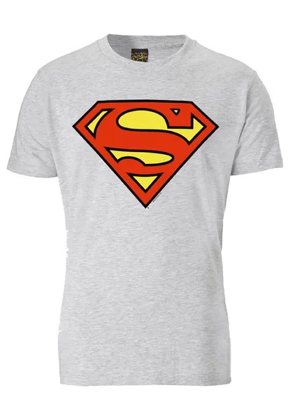 Футболка с принтом SUPERMAN LOGO LOGOSHIRT, цвет grau meliert