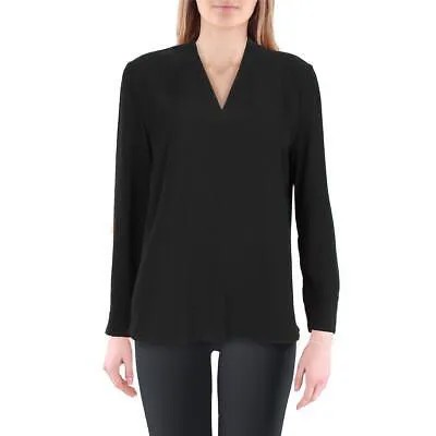 Женская черная шелковая блузка с v-образным вырезом Eileen Fisher S BHFO 5428