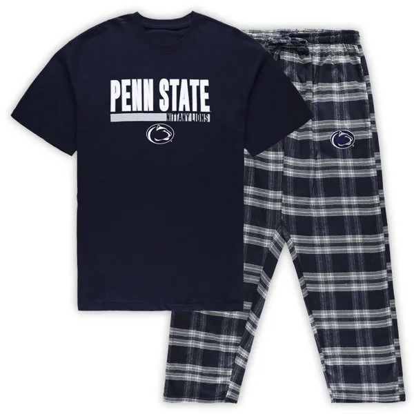 Мужские спортивные брюки темно-синего цвета Penn State Nittany Lions Big & Tall в клетку, комплект для сна