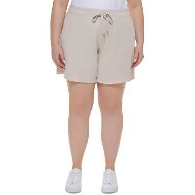 Бежевые женские шорты для фитнеса Calvin Klein Performance Athletic Plus 2X BHFO 9664