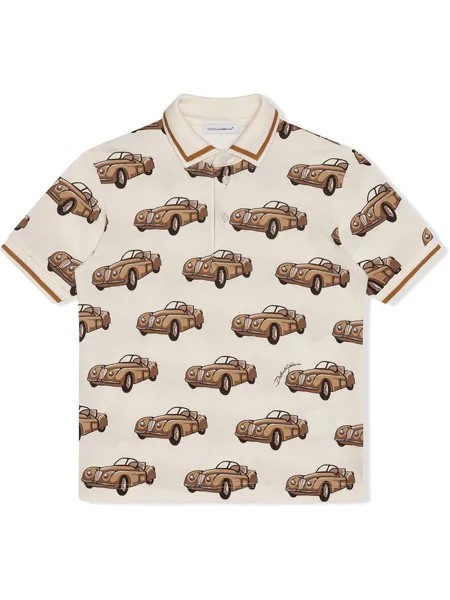 Dolce & Gabbana Kids retro car print polo shirt