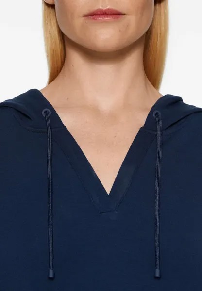 Толстовка с капюшоном V-NECK OYSHO, крапчатый королевский синий