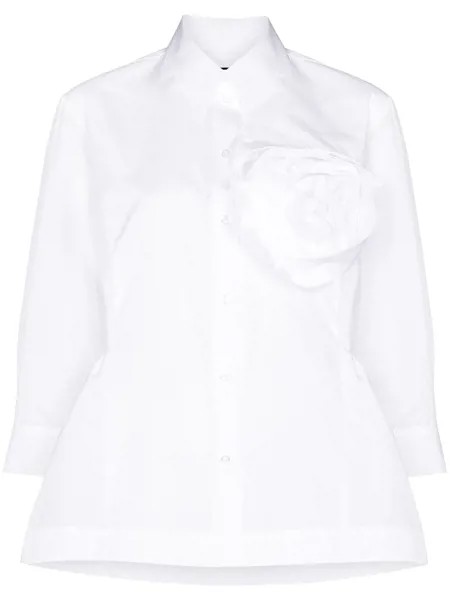 Simone Rocha рубашка с цветочной аппликацией