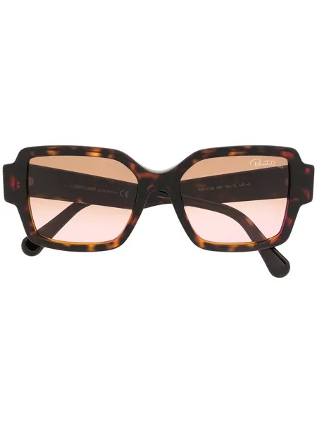 Roberto Cavalli массивные солнцезащитные очки черепаховой расцветки