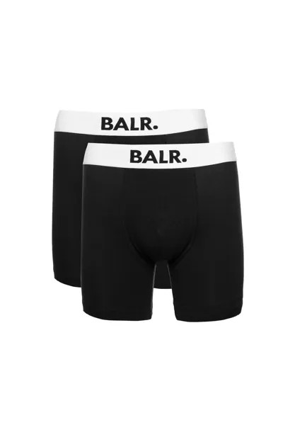 Мужские шорты-боксеры, 2 шт. плавки, пояс с логотипом, хлопок стрейч BALR., черный