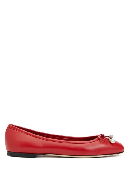 Женские кожаные балетки Elme Flat Jimmy Choo, красный