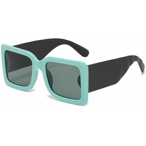 Солнцезащитные очки в винтажном стиле UV400 для мужчин и женщин, большие квадратные солнечные аксессуары в чёрной оправе