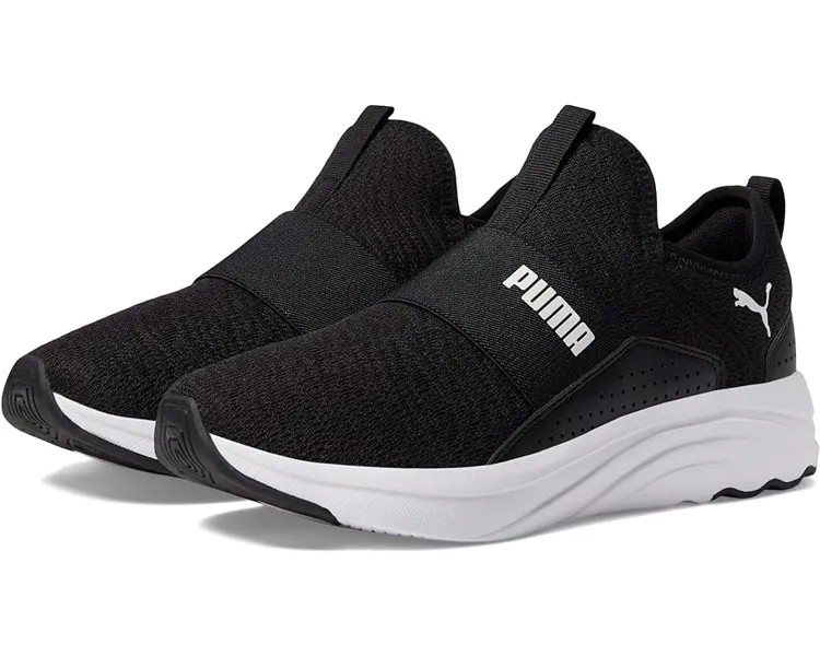 Кроссовки PUMA Softride Sophia Slip-On Nova Shine, цвет Puma Black/Puma White