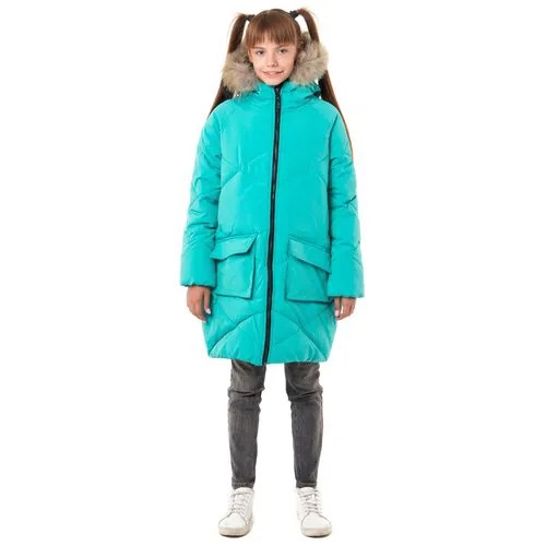 Пальто зимнее утепленное для девочки, V-Baby 64-004