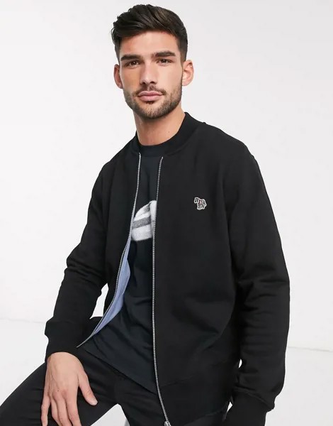 Черный бомбер на молнии с логотипом PS Paul Smith