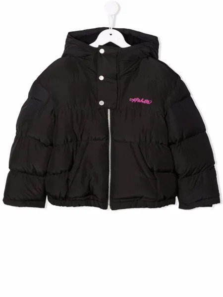 Off-White Kids пуховик с логотипом