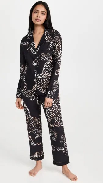 Пижамный комплект Desmond & Dempsey Womens Long Sleeve Jaguar, нави