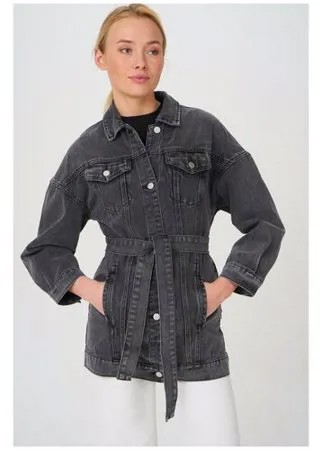 Удлиненная джинсовая куртка с поясом Tom Farr T4F W2800.55 Серый 48