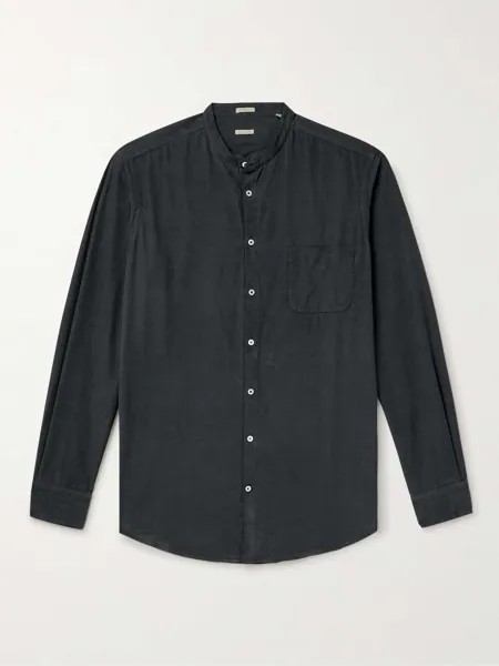 Рубашка Noto2 Slim-Fit с воротником-стойкой из хлопка и вельвета MASSIMO ALBA, нави