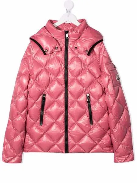 Moncler Enfant стеганый пуховик с капюшоном