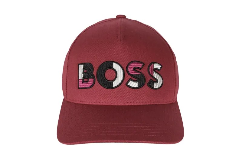 Мужская кепка из хлопкового твила с логотипом HUGO BOSS Sevile-Boss-2 красного цвета 50471927 673