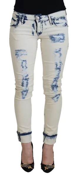 Джинсы ACHT, белые, синие хлопковые женские скинни, рваная джинсовая бирка s. W26 Рекомендуемая розничная цена 260 долларов США
