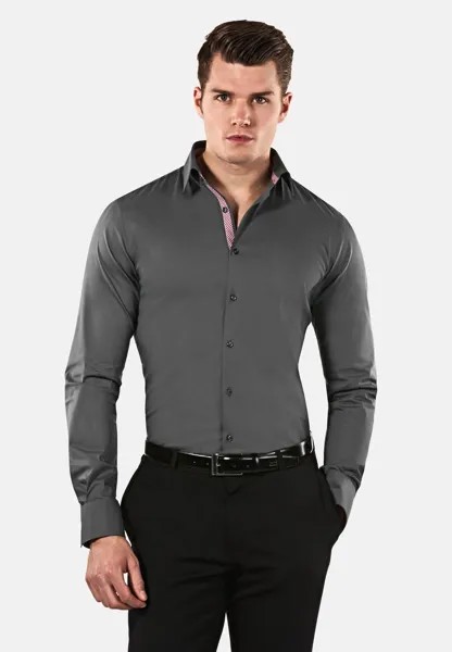 Классическая рубашка Super Fitted Stretch Vincenzo Boretti, цвет dunkelgrau weinrot