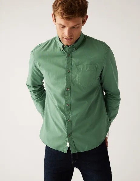 Оксфордская рубашка из чистого хлопка Marks & Spencer