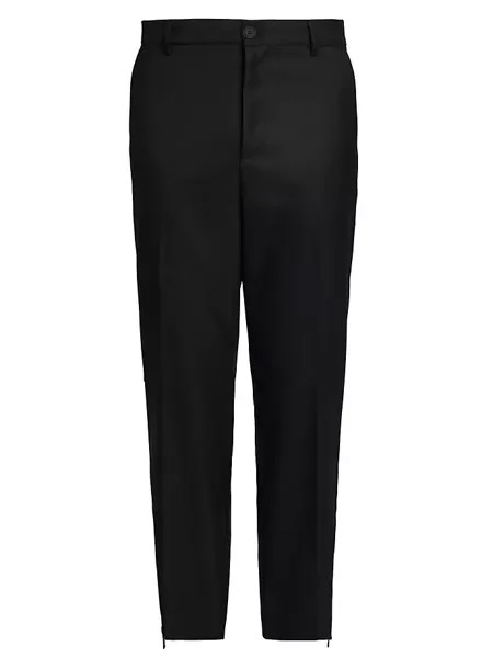 Плиссированные хлопковые брюки Versace Jeans Couture, черный